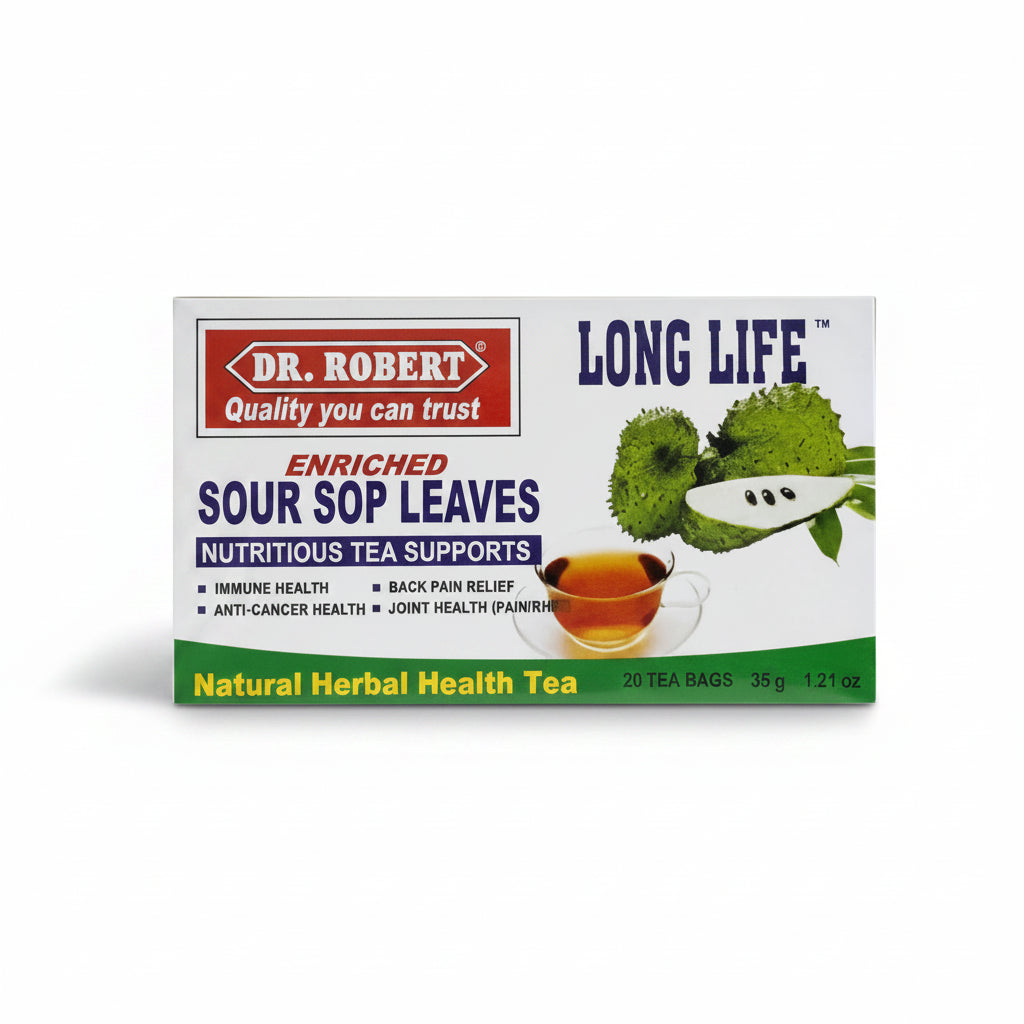 Dr. Robert Soursop Leaves Tea 20 tea bags herbal tea box