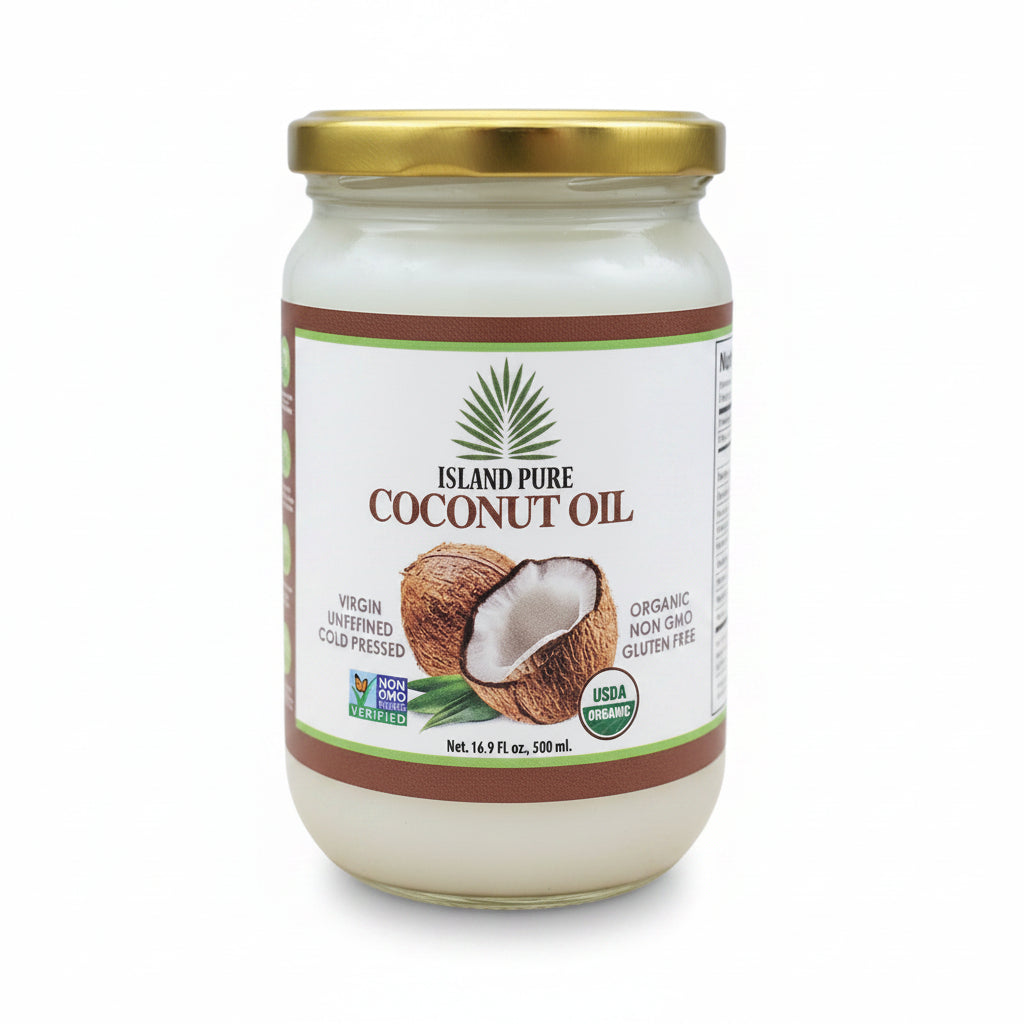 Island Pure Organic Virgin Coconut Oil 500 mL jar