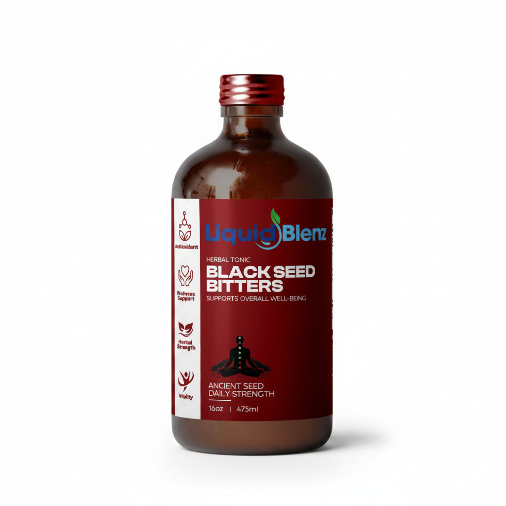Liquid Blenz Black Seed Bitters Herbal Botanical Tonic 16 oz bott