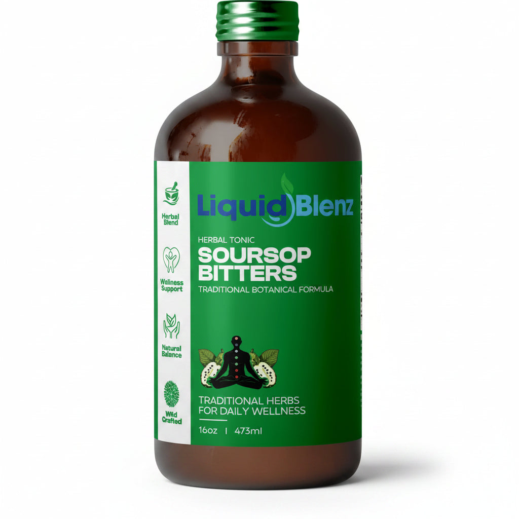 Liquid Blenz Soursop Bitters Herbal Botanical Tonic 16 oz bottle