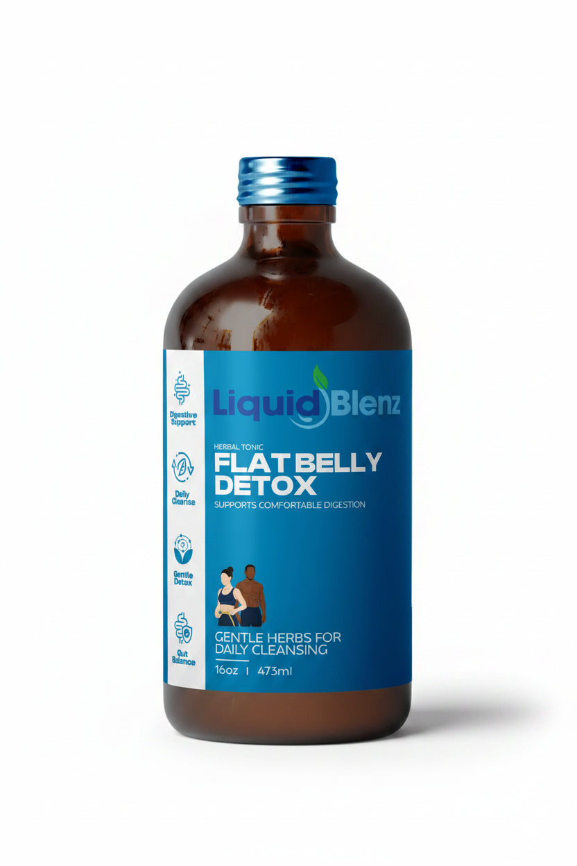 Liquid Blenz Flat Belly Detox Herbal Botanical Tonic 16 oz bottle